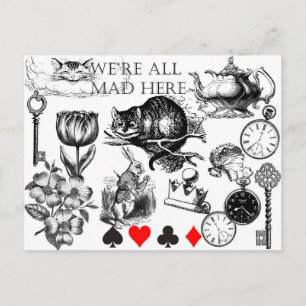 Carte Postale Chat de Cheshire classique alice au pays des merve