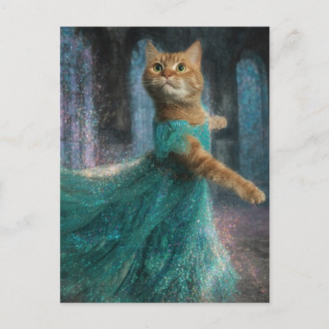Carte Postale Chat de danse adorable (Devant)