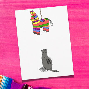 Carte Postale Chat de fête et Piñata