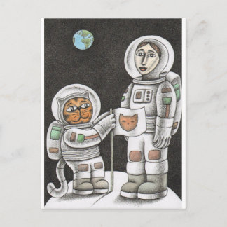 Carte Postale 'Chat de lune'