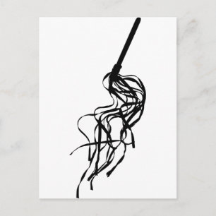 Carte Postale Chat de neuf Queues S&M Whip Outline Silhouette