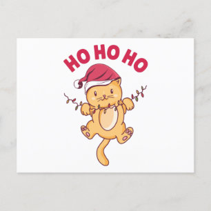 Carte Postale Chat de Noël Ho Ho