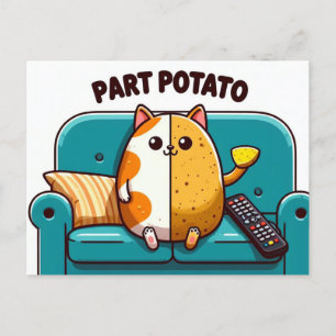 Carte Postale Chat de pomme de terre pièce amusante