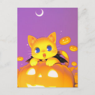 Carte Postale Chat d'Halloween