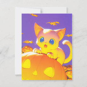 Carte Postale Chat d'Halloween