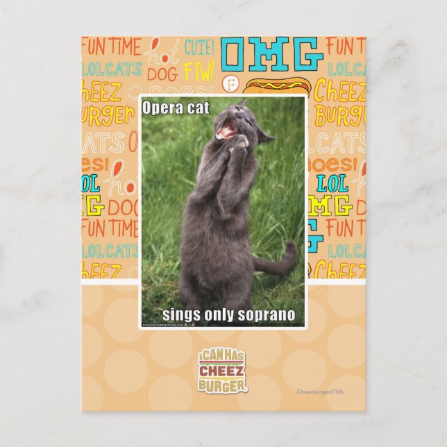 Carte Postale Chat d'opéra (Devant)