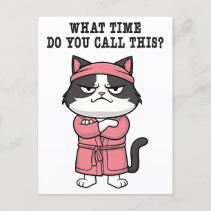 Carte Postale Chat drôle couvre-feu manquant