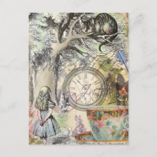 Carte Postale Chat du Cheshire Alice au Pays des Merveilles Clas