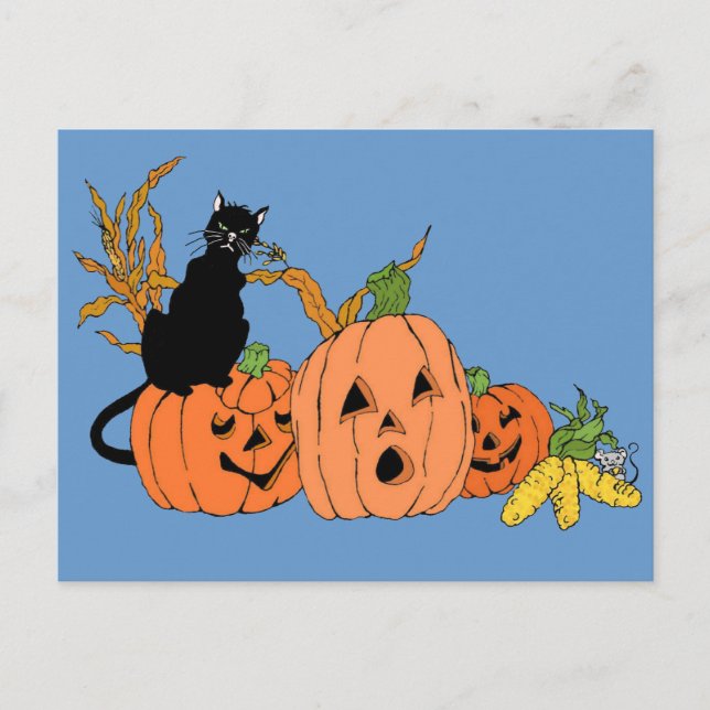Carte Postale Chat éffrayant (Devant)
