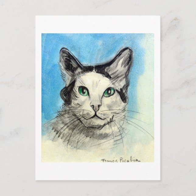 Carte Postale Chat en bleu, Francis Picabia (Devant)