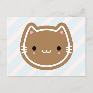 Carte Postale Chat en pain d'épices de Noël