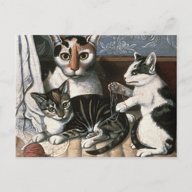 Carte Postale Chat et chatons, c.1872-1883 (Devant)