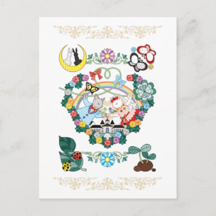 CARTE POSTALE CHAT ET MARIAGE OISEAU COUPLE