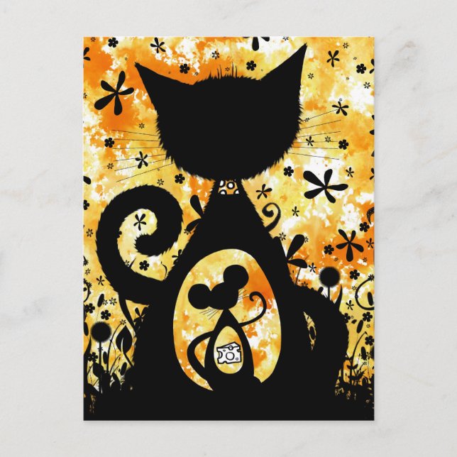Carte Postale chat et souris (Devant)