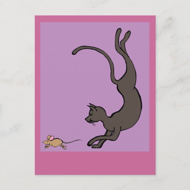 Carte Postale chat et souris (Devant)