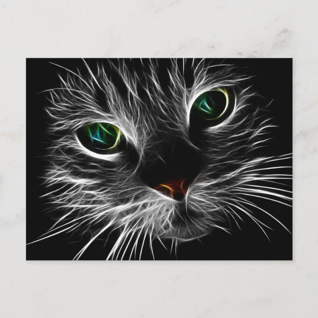 Carte Postale Chat fractal (Devant)
