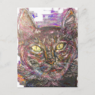 Carte Postale chat grec coloré