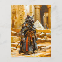 Chat guerrier égyptien en blindée royale