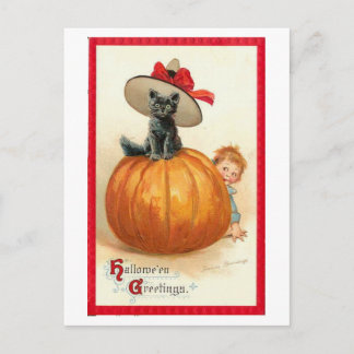 Carte postale Chat Halloween vintage