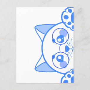 Carte Postale Chat Joli Avec Lunettes Rondes