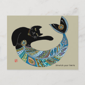 Carte Postale Chat Mermaid
