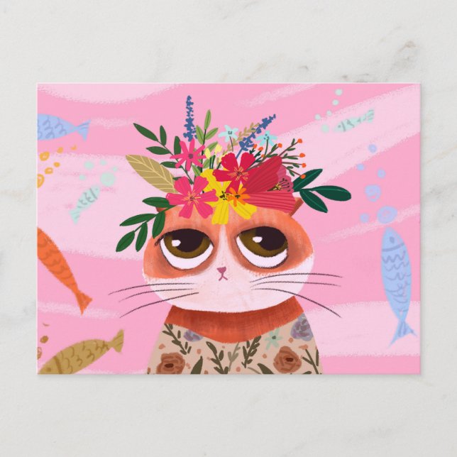 Carte Postale Chat mignon (Devant)