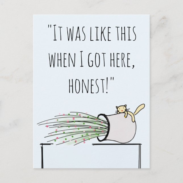 Carte Postale Chat mignon drôle Qui Frappe Les Choses (Devant)