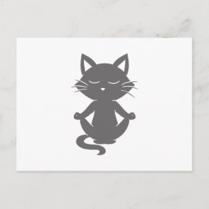 Carte Postale Chat mignon en méditation - Choisir la couleur arr