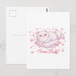 Carte Postale Chat Mignon Kawaii Tout en Peluche