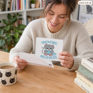 Carte Postale Chat Mignon Lisant un Livre pour les Amoureux de C