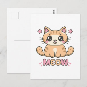 Carte Postale chat mignon miaou