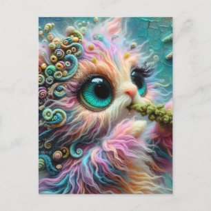 Carte Postale Chat mignonne à la viande