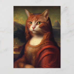 Carte Postale Chat Mona Lisa