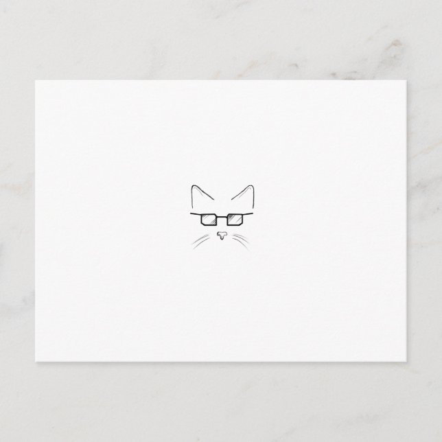 Carte Postale chat nerd (Devant)