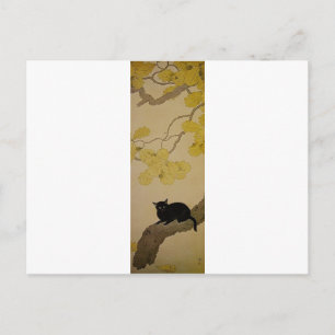 Carte Postale Chat noir (Kuroki Neko) par Hishida Shunso