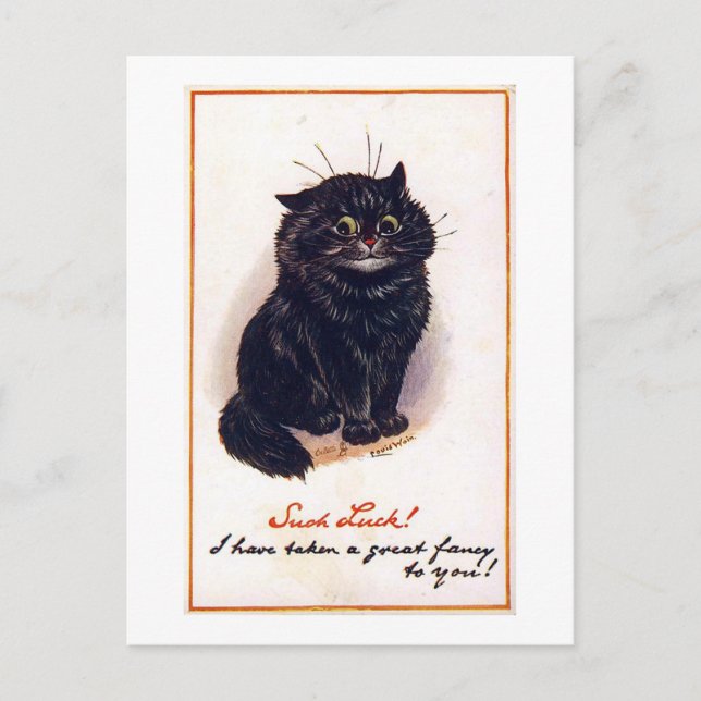 Carte Postale Chat noir, Louis Wain (Devant)