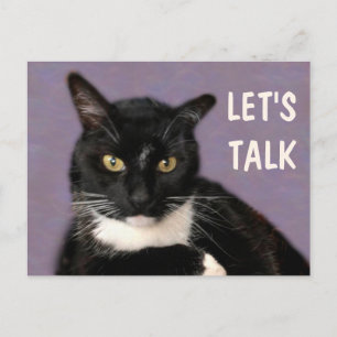 Carte Postale Chat noir Parlons-en
