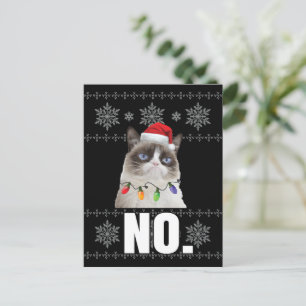 Carte Postale Chat Non Grumpy Xmas Chats Pas De Vilains Cadeaux 