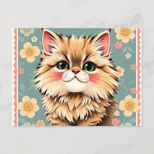 Carte Postale Chat persan jouant