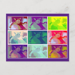 Carte Postale Chat psychédélique, Louis Wain, Art Chat 