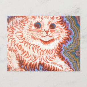 Carte Postale Chat Psychedélique vintage De Louis Wain