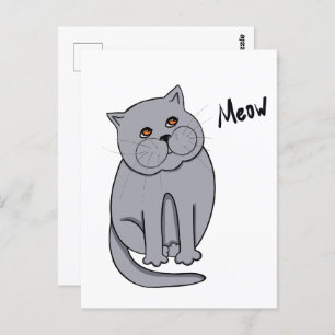 Carte Postale Chat rêvé aux yeux orange