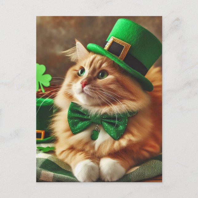 Carte Postale Chat Saint-Patricks (Devant)