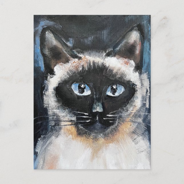 Carte Postale Chat siamois (Devant)