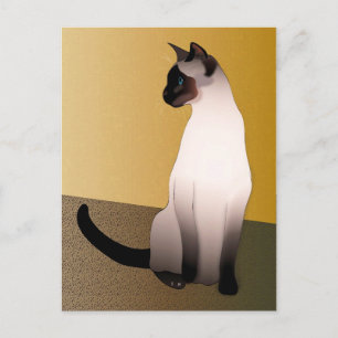 Carte Postale Chat siamois Seal Point