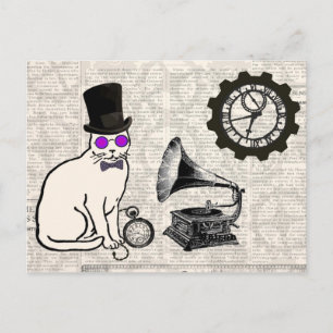 Carte Postale Chat Steampunk