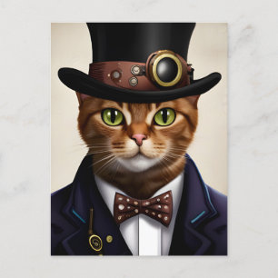 Carte postale Chat Steampunk