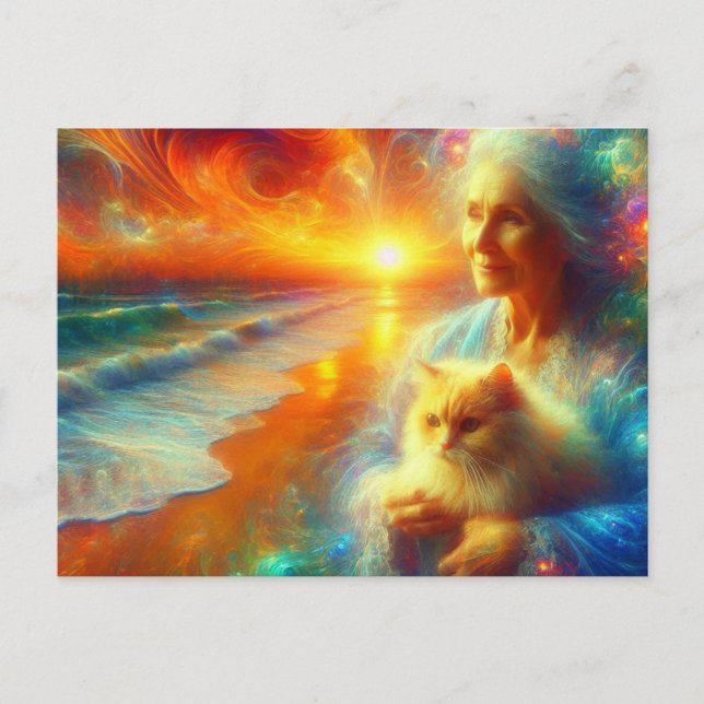 Carte Postale Chat Sunrise (Devant)