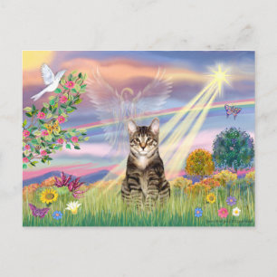 Carte Postale Chat (Tabby) - Angel nuageux
