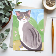Chat tigré gris | Peinture à l'aquarelle